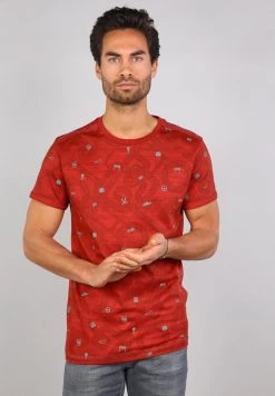 Gabbiano T-Shirt Print - Rusty Red, Herren