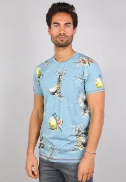 Gabbiano T-Shirt Print - Pebble Blue, Herren