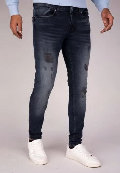 Gabbiano MILAN - Jeans Skinny Fit - Blackgreen Destroyed, Herren